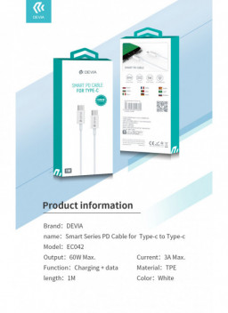 DEVIA cable TIPO C - TIPO C